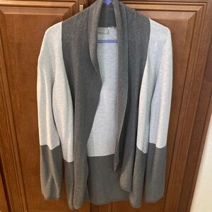 Men's Two-Tone Gray Cardigan Sweater